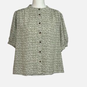 WORTHINGTON Elegant Green Patterned Women's Top